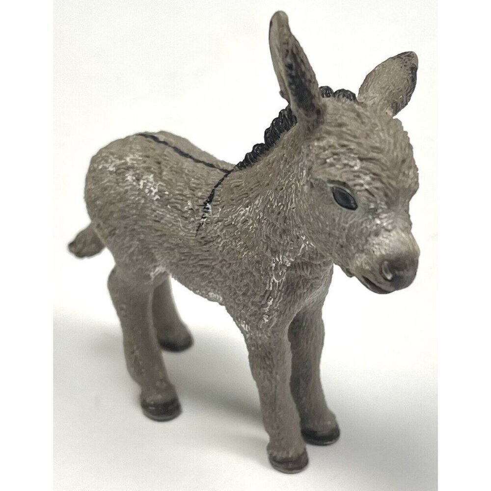 2013 SCHLEICH 2.75" Gray PVC DONKEY FOAL Mule Figure Am Limes 69 D-73527 EUC